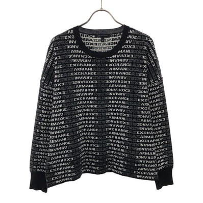 ARMANI EXCHANGE アルマーニエクスチェンジ ロゴ 長袖 セーター XS ブラック ニット