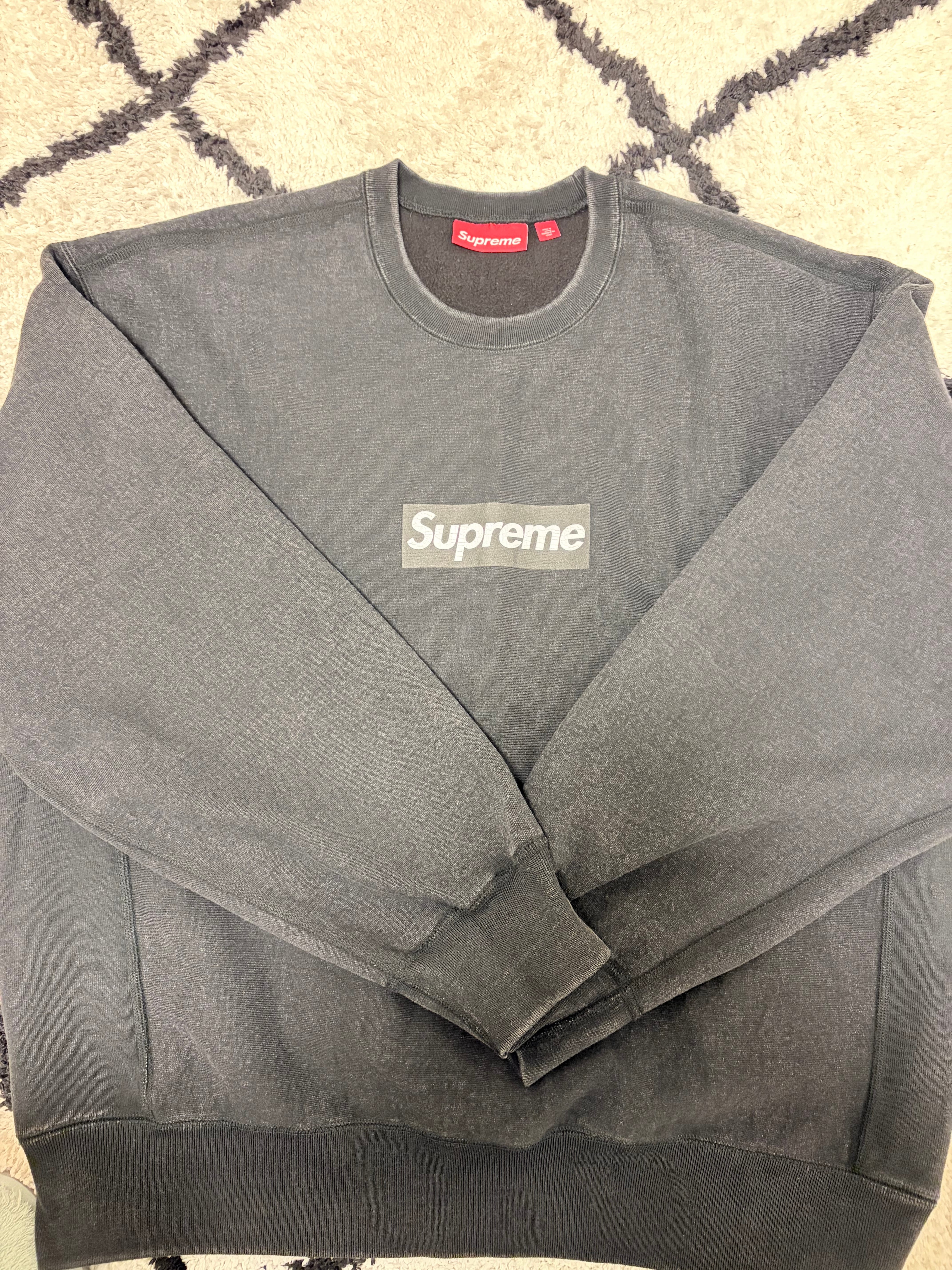 Supreme Washed Box Logo Crewneck "Black"