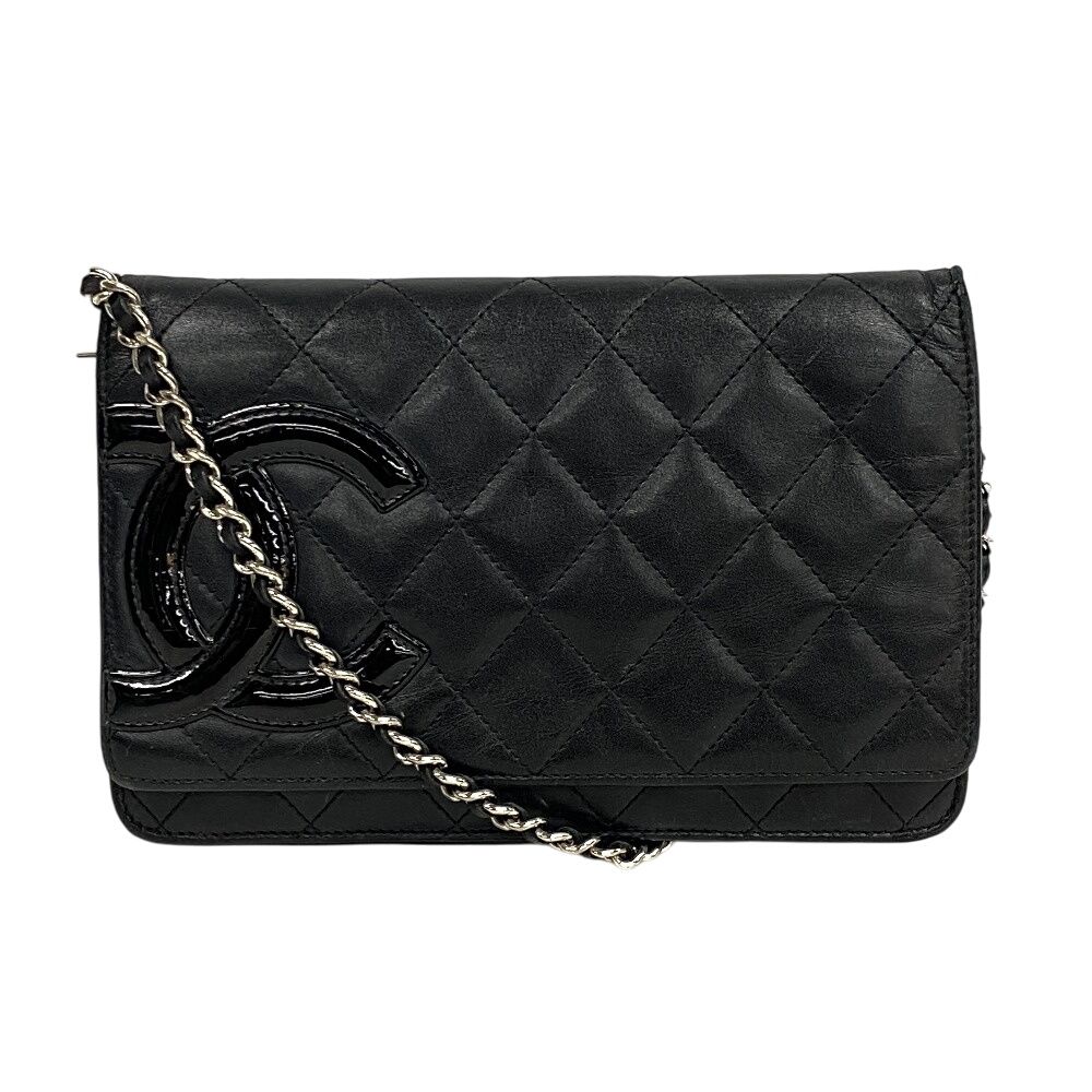 シャネル CHANEL ウォレットチェーン カンボンライン ブラック