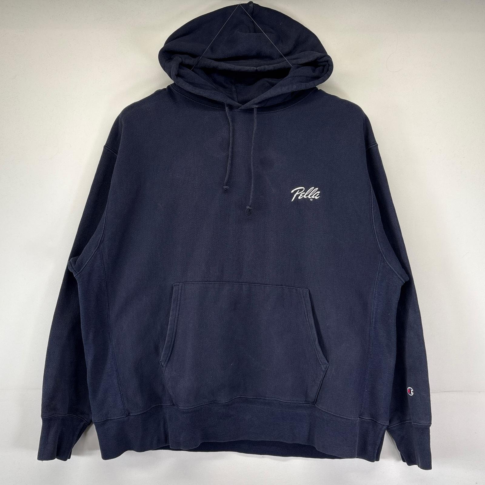 古着 チャンピオン Champion パーカー 大きいサイズ リバースウィーブ トレーナー プルオーバー 2XL  ネイビー メンズ