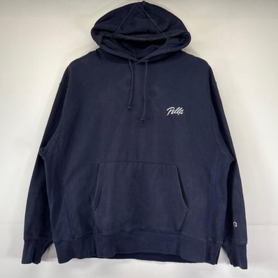 古着 チャンピオン Champion パーカー 大きいサイズ リバースウィーブ トレーナー プルオーバー 2XL ネイビー メンズ