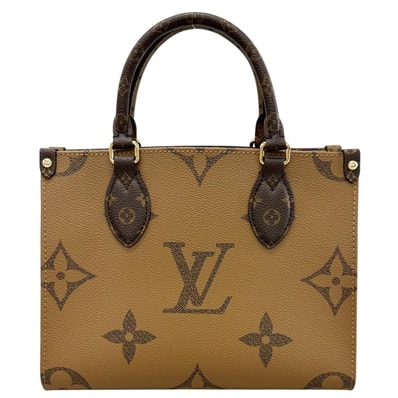 美品 LOUIS VUITTON ルイ・ヴィトン オンザゴーPM M46373 ハンドバッグ モノグラムキャンバス ブラウン レディース【中古】