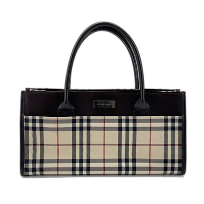 バーバリー BURBERRY ノバチェック ハンドバッグ キャンバス【中古】