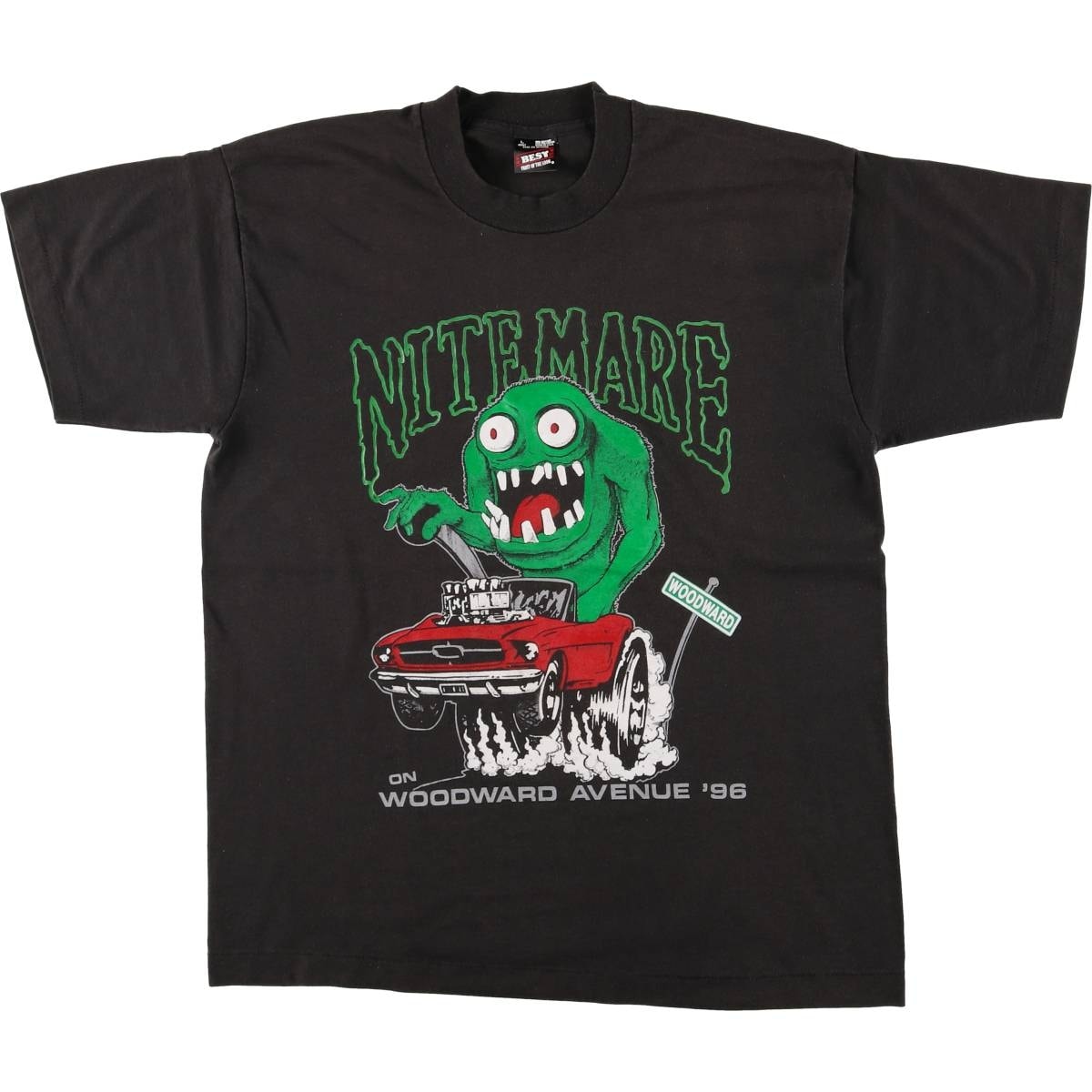 古着 90年代 フルーツオブザルーム FRUIT OF THE LOOM NITEMARE ON WOODWARD AVENUE プリントTシャツ USA製 メンズL相当 ヴィンテージ/eaa568027