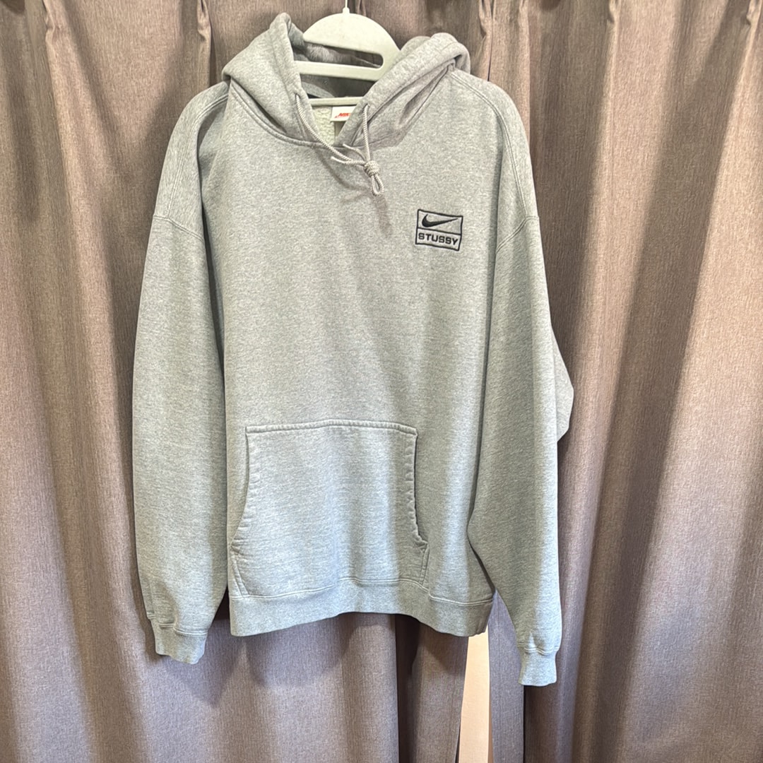 Stussy × Nike NRG Washed Hoodie (US Size) "Grey" DJ9488-063