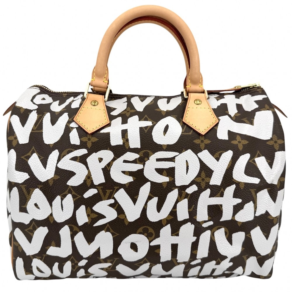 LOUIS VUITTON ルイヴィトン 2WAY モノグラムグラフィティ スピーディ30 ハンドバッグ ショルダーバッグ 肩掛け 斜め掛け ミニボストンバッグ M92195    ブラウン 茶 ゴールド金具 レディース【中古品】