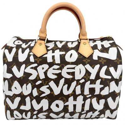 LOUIS VUITTON ルイヴィトン 2WAY モノグラムグラフィティ スピーディ30 ハンドバッグ ショルダーバッグ 肩掛け 斜め掛け ミニボストンバッグ M92195 ブラウン 茶 ゴールド金具 レディース【中古品】