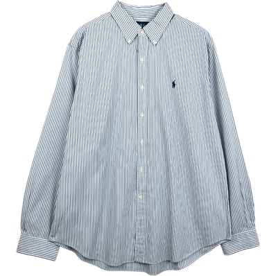 古着 ラルフローレン Ralph Lauren CLASSIC FIT クラシックフィット 長袖 ボタンダウンストライプシャツ メンズXL相当/eaa661329