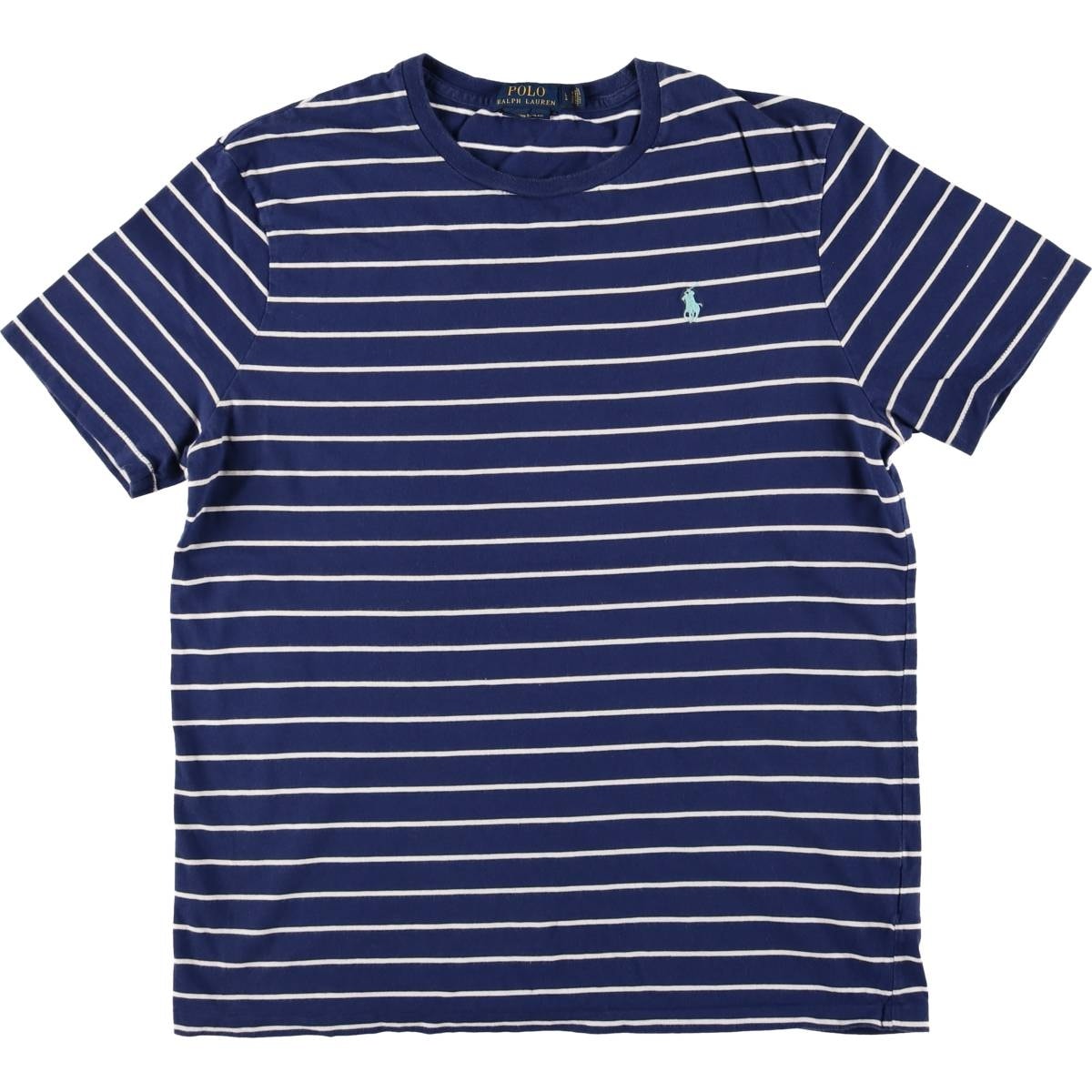 古着 ラルフローレン Ralph Lauren POLO RALPH LAUREN CUSTOM SLIM FIT 半袖 ボーダーTシャツ メンズL相当/eaa563590