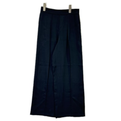 エルメス 24SS 4H0432DF ブラック レーヨンシルク 1タックワイドパンツ 34