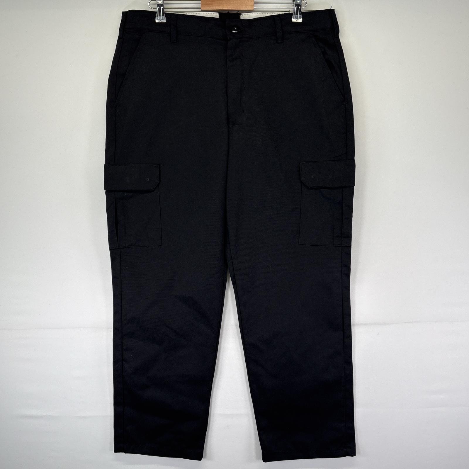 古着 レッドキャップ RED KAP ワークパンツ ワンポイントロゴ カーゴパンツ 大きいサイズ 長ズボン w38 L32  ブラック メンズ