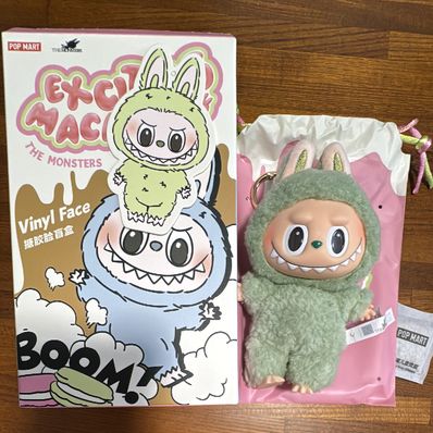 POP MART THE MONSTERS (LABUBU) Exciting Macaron Plush Series GREEN GRAPE