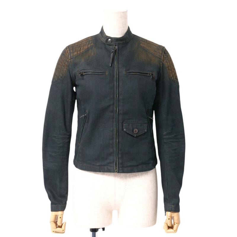 ■美品■RALPH LAUREN ラルフローレン デニムジャケット サイズS ライダース シングル ヴィンテージ加工 ブランド古着【中古】20241212/RA2613