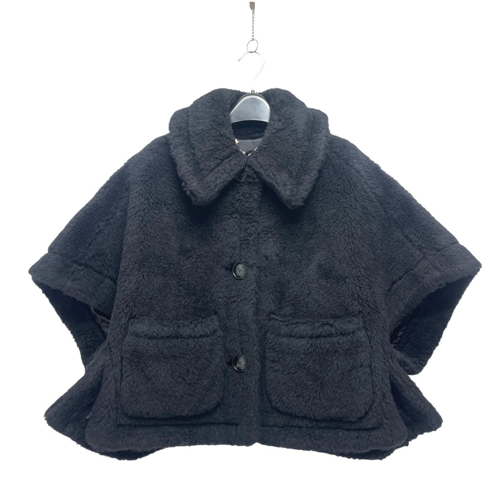 マックスマーラ MAX MARA テディベア 2524736062 ニュテールゾ テディ ケープ アパレル ポンチョ アルパカ ブラック 未使用