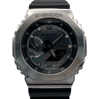 CASIO カシオ G-SHOCK 八角形フォルム アナデジ 腕時計 GM-2100-1AJF ステンレススチール シルバー メンズ【中古】