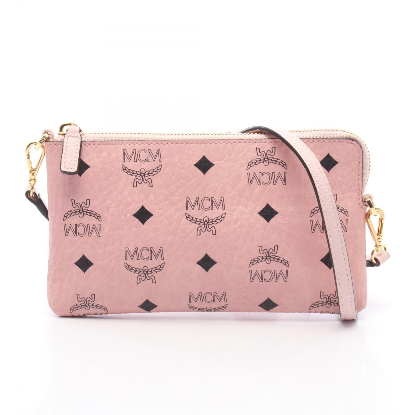 エム・シー・エム MCM ヴィセトス ショルダーポーチ ショルダーバッグ バッグ レザー レディース ピンク系 【中古】