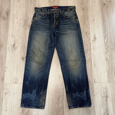 Supreme Distressed Loose Fit Selvedge Jean "Washed Blue" (23FW)