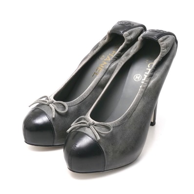 CHANEL シャネル パンプス サイズ36.5C CCロゴ ヒール バレエ パンプス 靴 イタリア製 ブランド古着【中古】20250131/RA3215