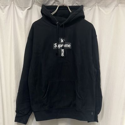 Supreme Cross Box Logo Hooded Sweatshirt "Black"