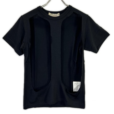 コムデギャルソン 16年 GS-T004 ブラック カットアウト Tシャツ S