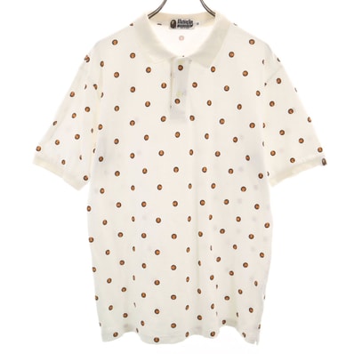 A BATHING APE アベイシングエイプ 日本製 ベイビーマイロ柄 半袖 ポロシャツ XL ホワイト