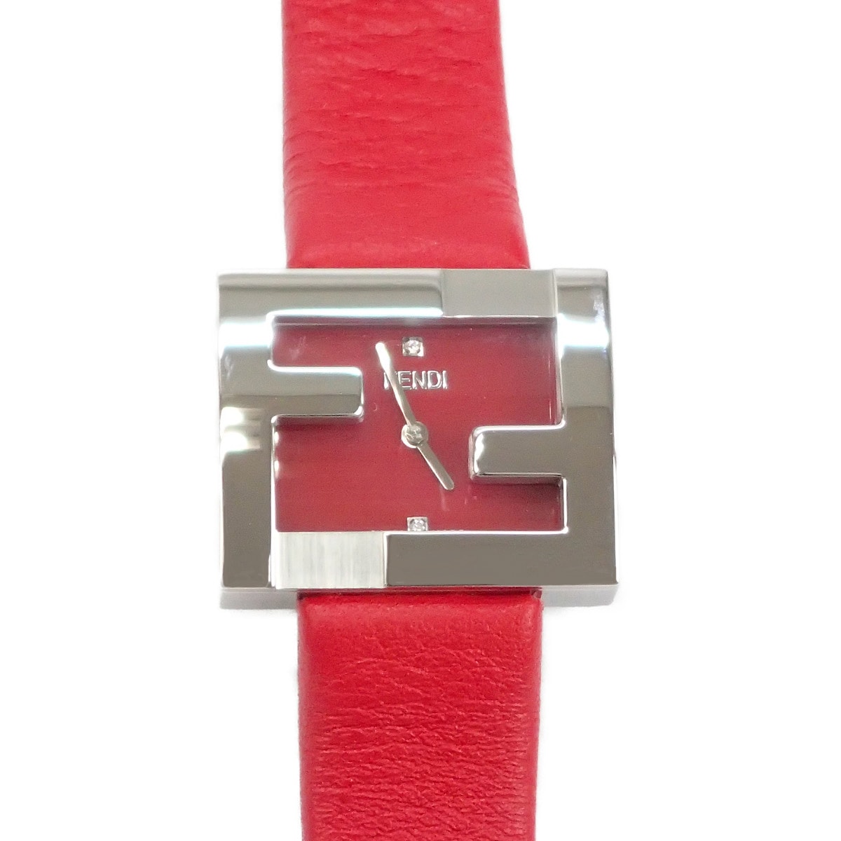 フェンディ FENDI フェンディマニア FOW850A2YAF0C0U 腕時計 ステンレススチール レザー レッド クオーツ レッド文字盤 レディース【中古】【Aランク】