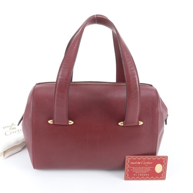 ■美品 カルティエ マストライン ミニ ボストンハンドバッグ レザー