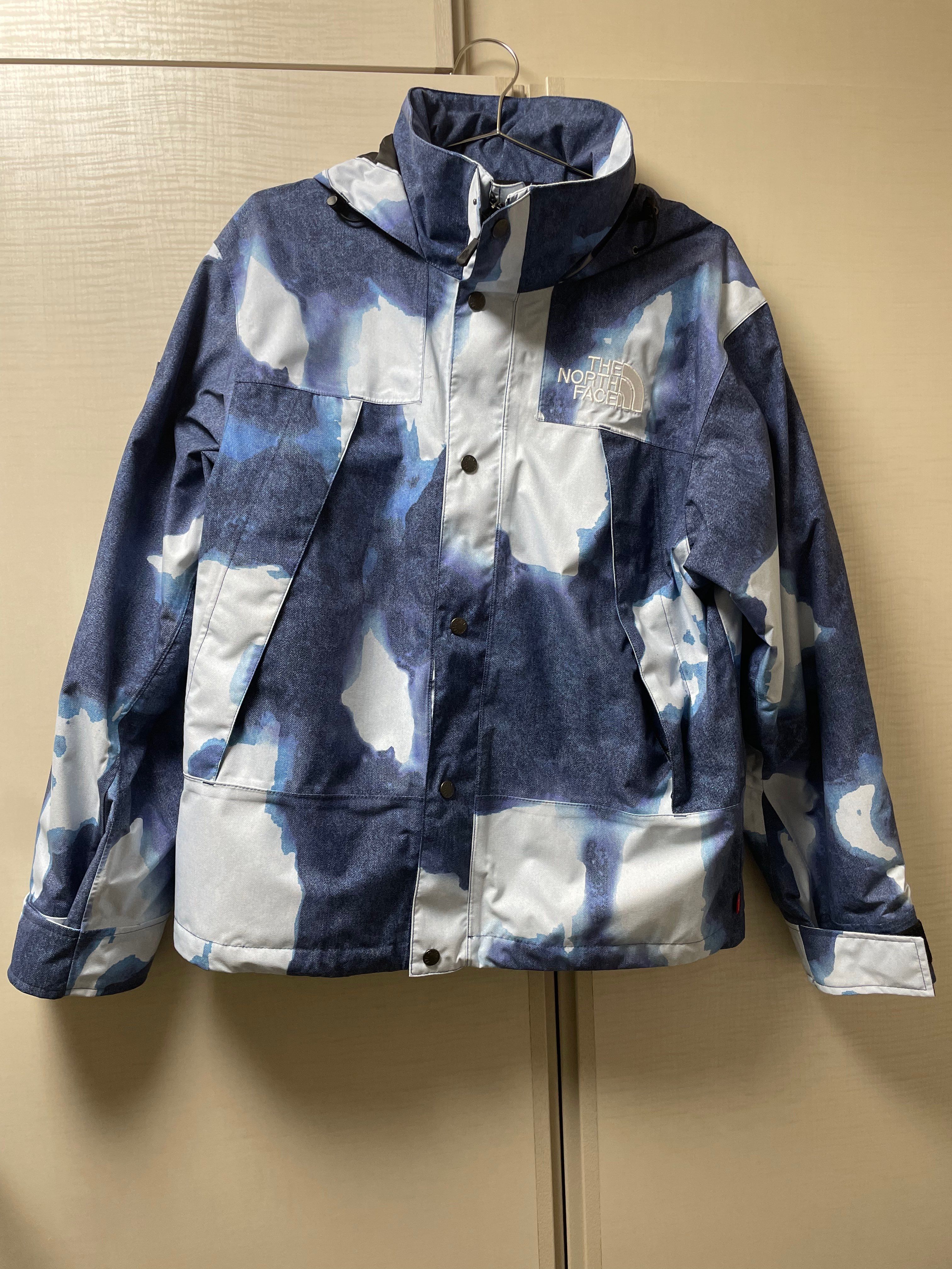 Supreme x The North Face Bleached Denim Print Mountain Jacket "Indigo"