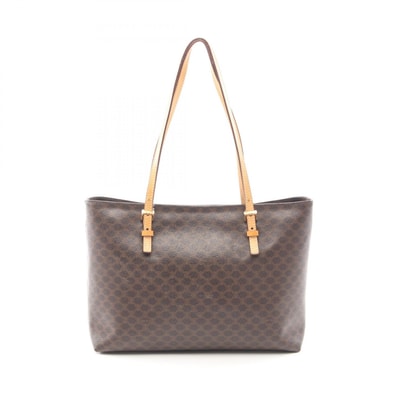 セリーヌ CELINE マカダム トートバッグ バッグ PVCコーティングキャンバス レザー レディース ブラウン系 【中古】