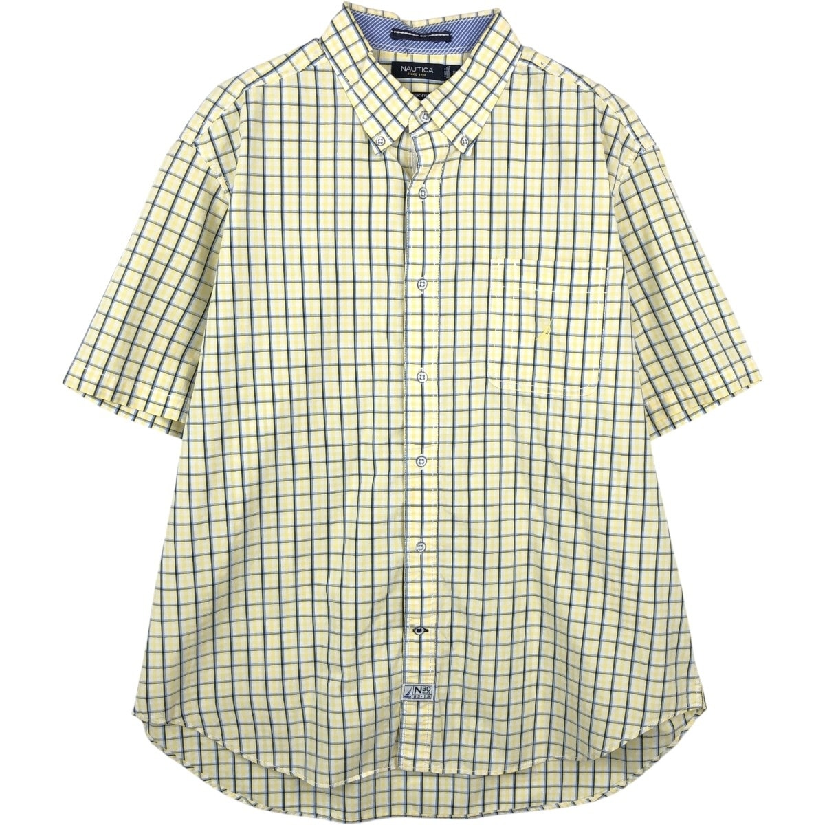 古着 00年代~ ノーティカ NAUTICA CLASSIC FIT 30周年記念 半袖 ボタンダウン チェックシャツ メンズXL相当/eaa668716