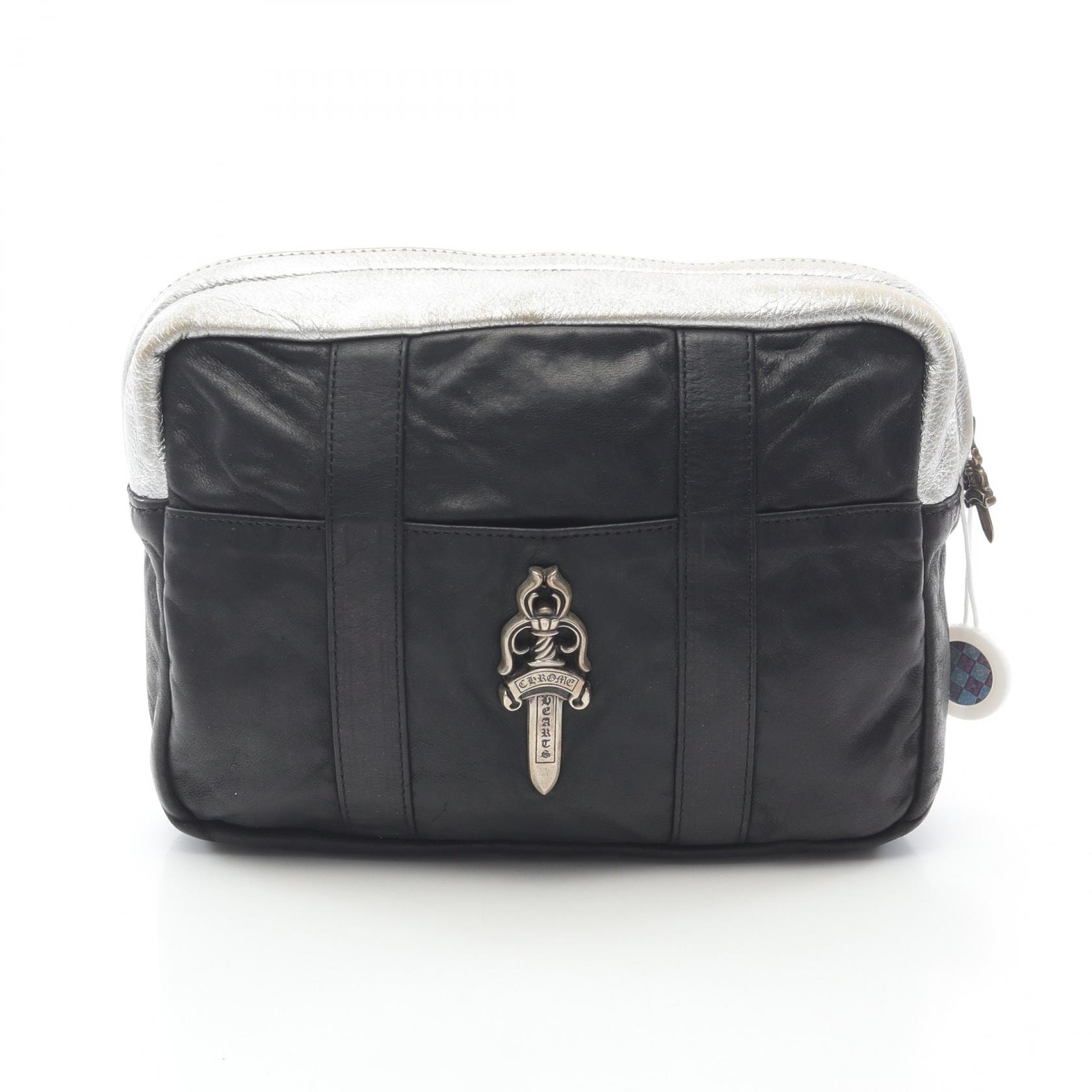 クロムハーツ ラージダガー ジップ クラッチ ポーチ "ブラック/シルバー"