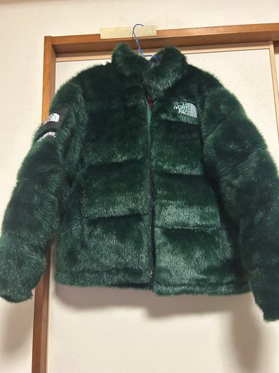 Supreme x The North Face Faux Fur Nuptse Jacket "Green"