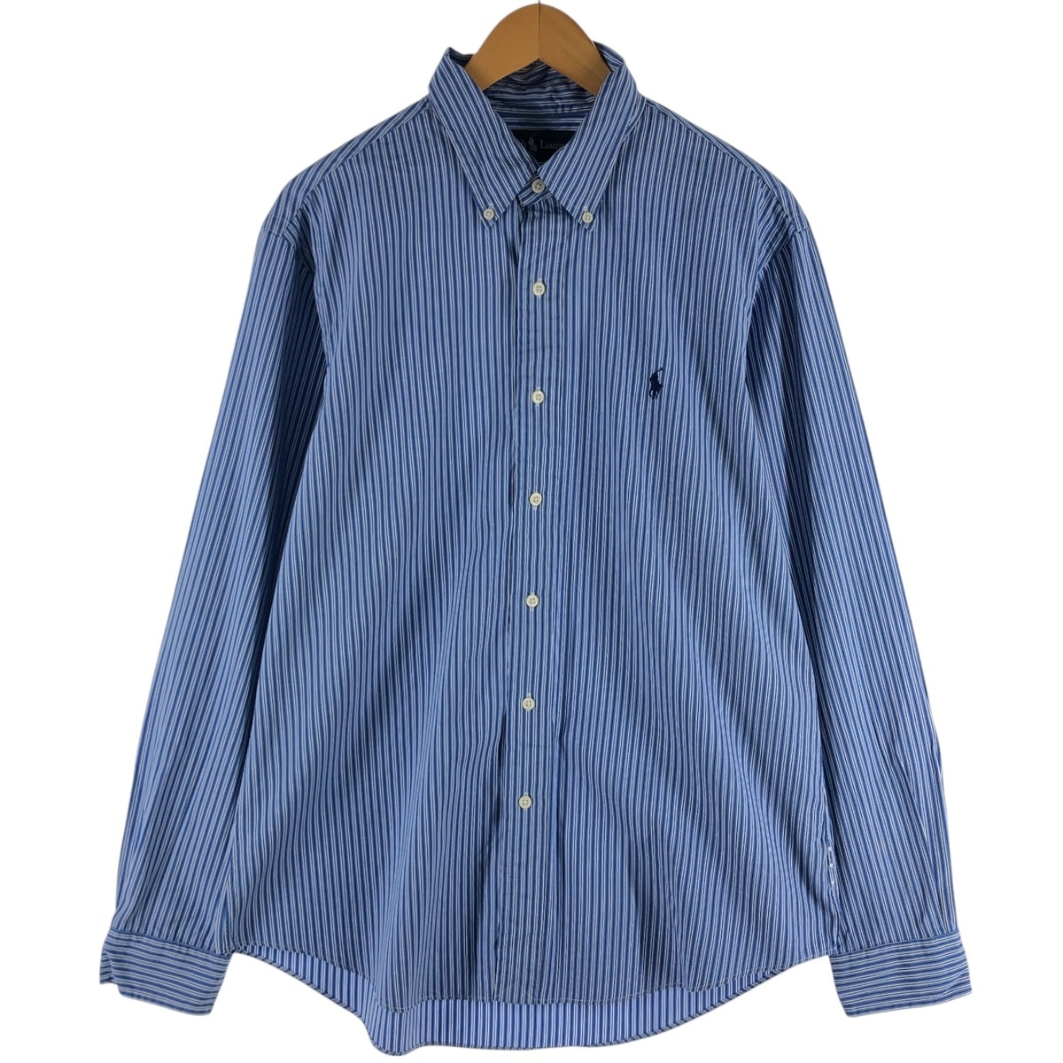 古着 ラルフローレン Ralph Lauren CUSTOM FIT 長袖 ボタンダウンストライプシャツ メンズL相当/eaa537597