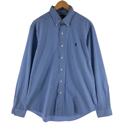 古着 ラルフローレン Ralph Lauren CUSTOM FIT 長袖 ボタンダウンストライプシャツ メンズL相当/eaa537597