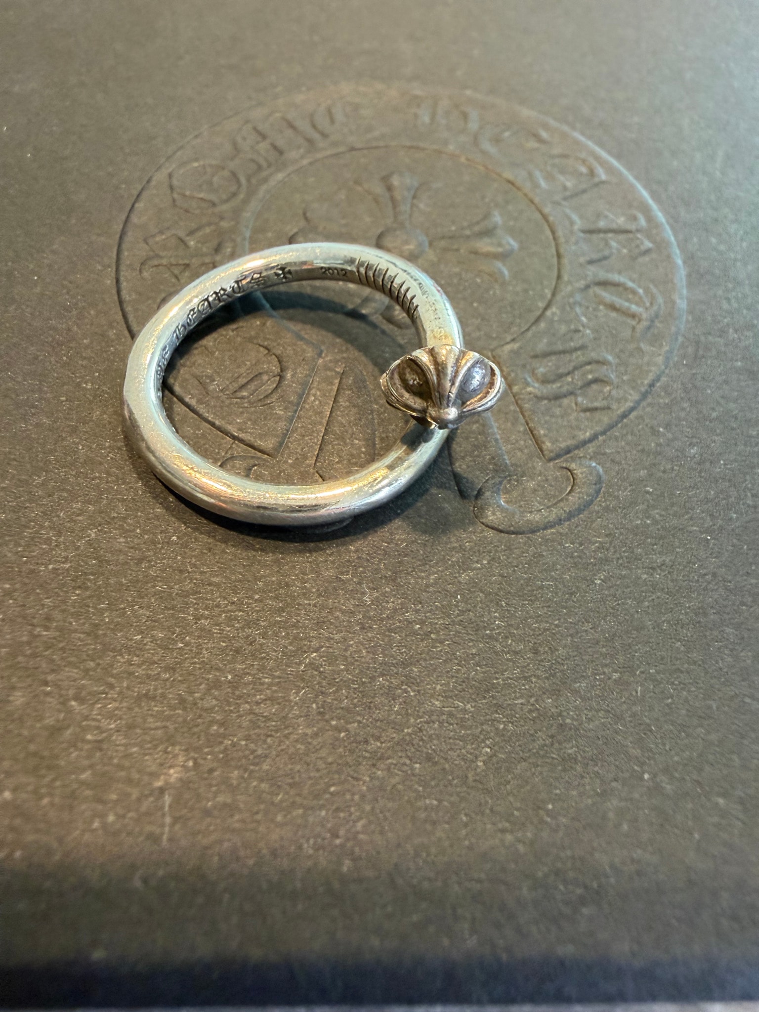 Chrome Hearts Nail Ring w/ Cross Ball "Silver"