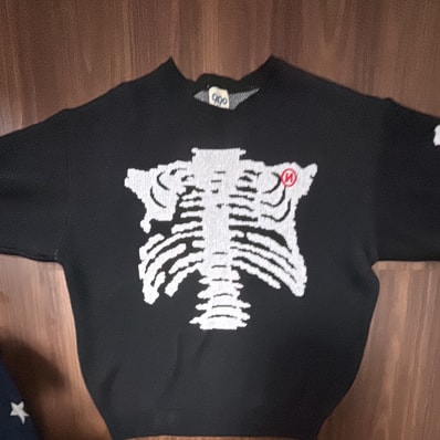 9090 Digital Bone Damage Knit "BLACK"