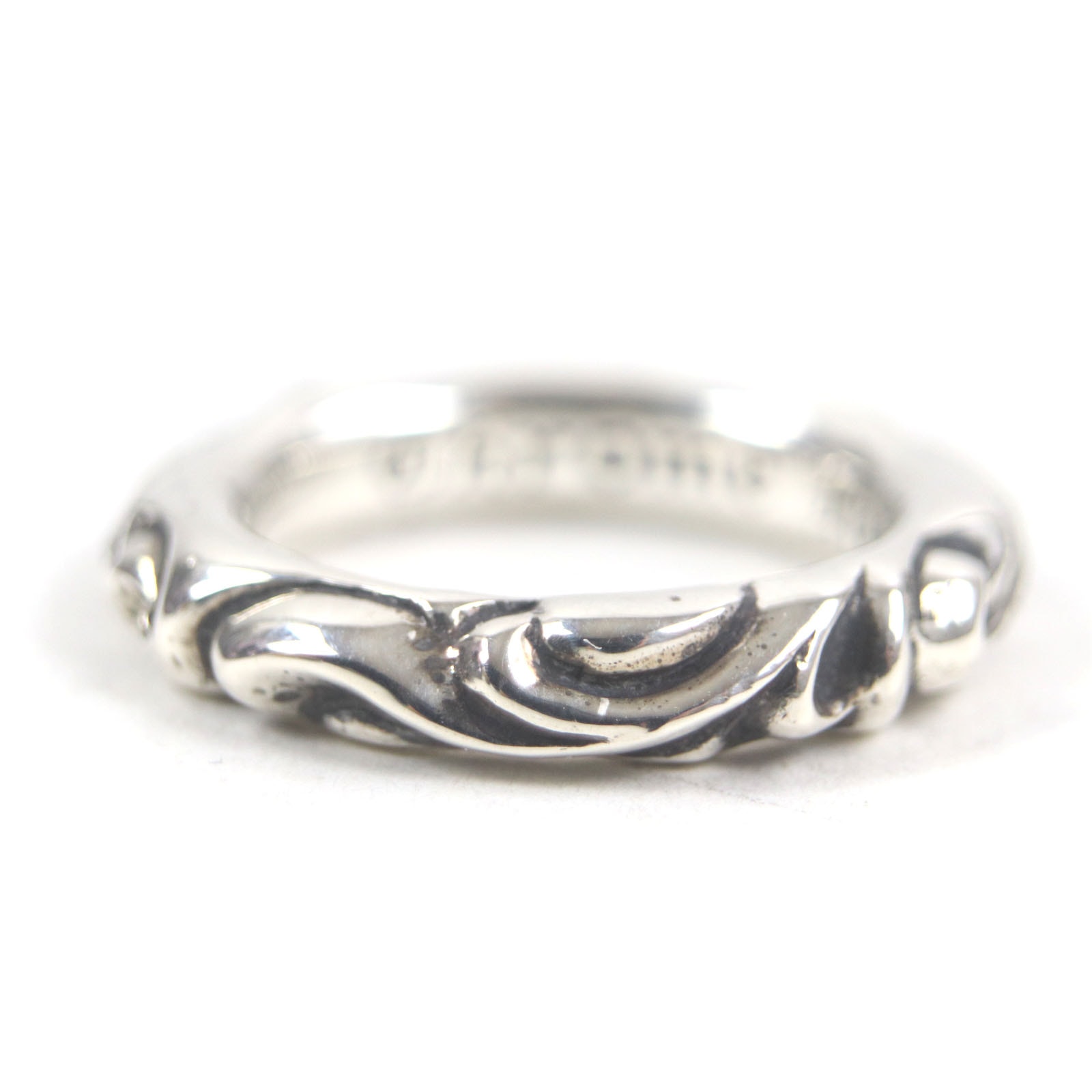 美品 クロムハーツ
 リング・指輪 スクロールバンドリング シルバー メンズ 日本サイズ14号相当