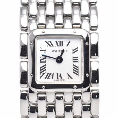 カルティエ CARTIER W61001T9 パンテール リュバン ホワイトシェル クォーツ レディース 美品 腕時計 J#150362