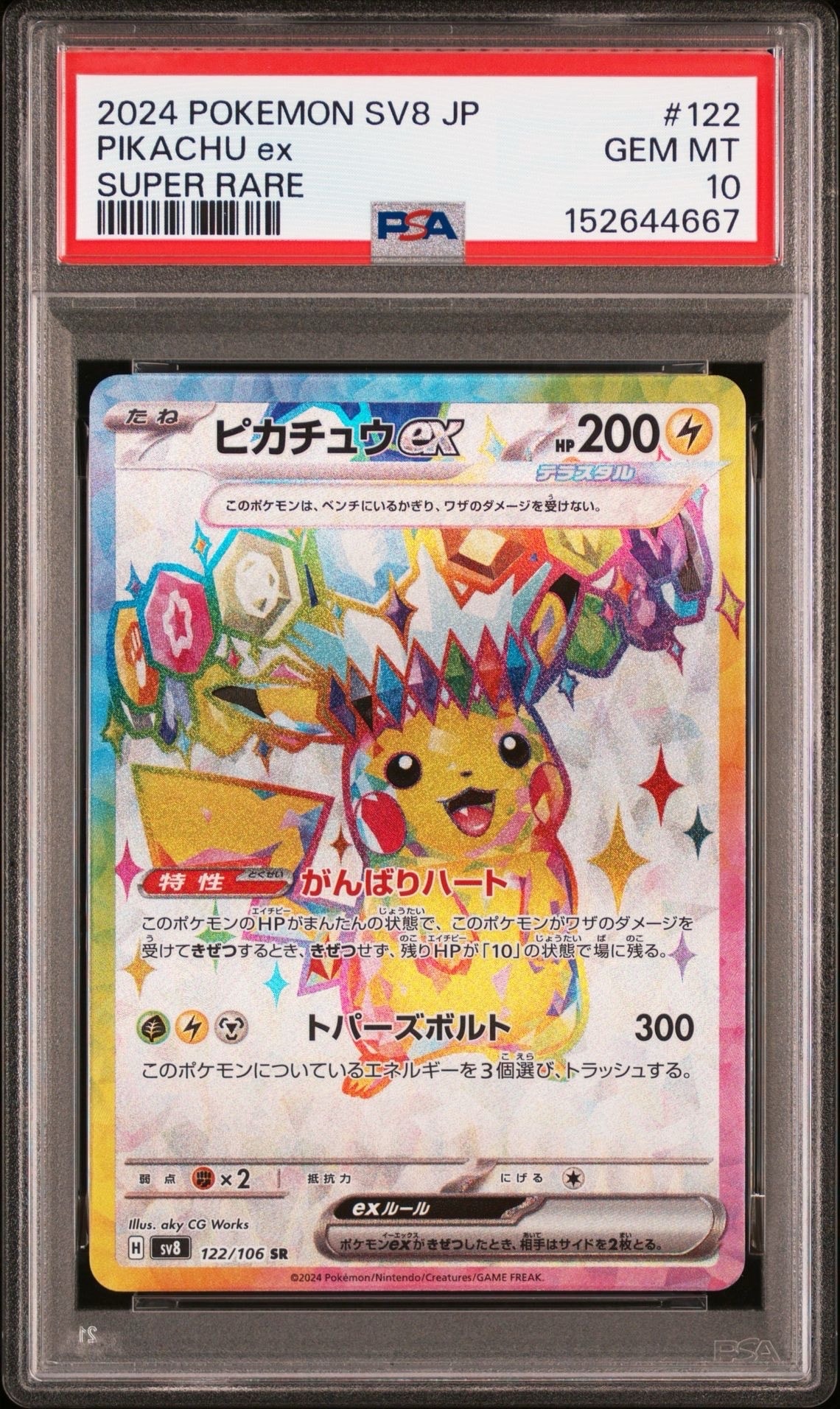 ピカチュウex SR [SV8 122/106](拡張パック「超電ブレイカー」)の新品