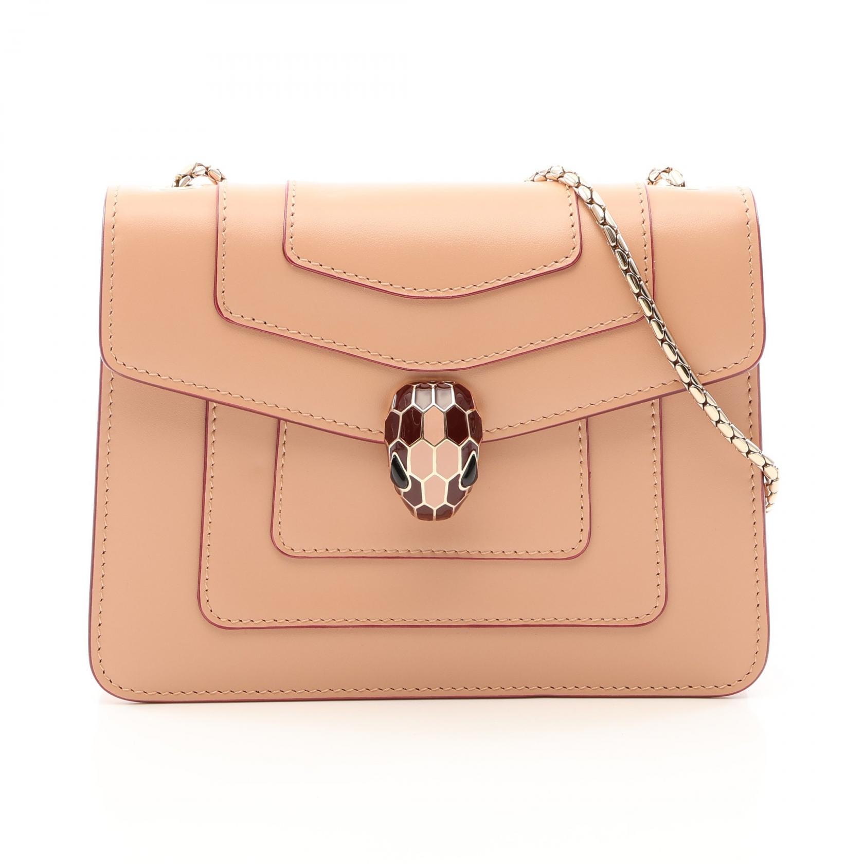 ブルガリ BVLGARI セルペンティ フォーエバー クロスボディ ショルダーバッグ バッグ レザー レディース ピンク系 34560 【中古】