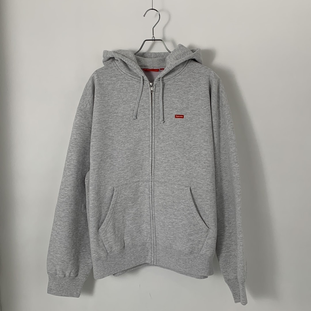 Supreme Small Box Zip Up Hooded Sweatshirt "Ash Grey"