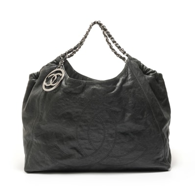 シャネル CHANEL 10番台 キャビアスキン チェーン ショルダーバッグ【中古】