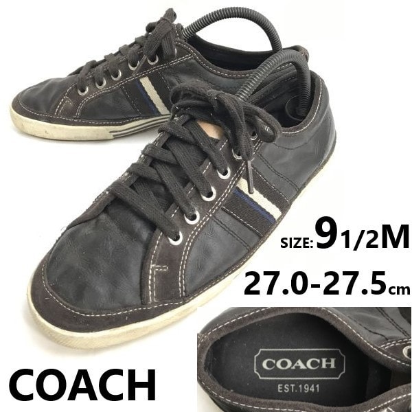 COACH/コーチ★レザースニーカー【size:9.5M/27.0-27.5/brown/茶】靴/シューズ/leather/sneakers/Shoes/trainers◆bA-005