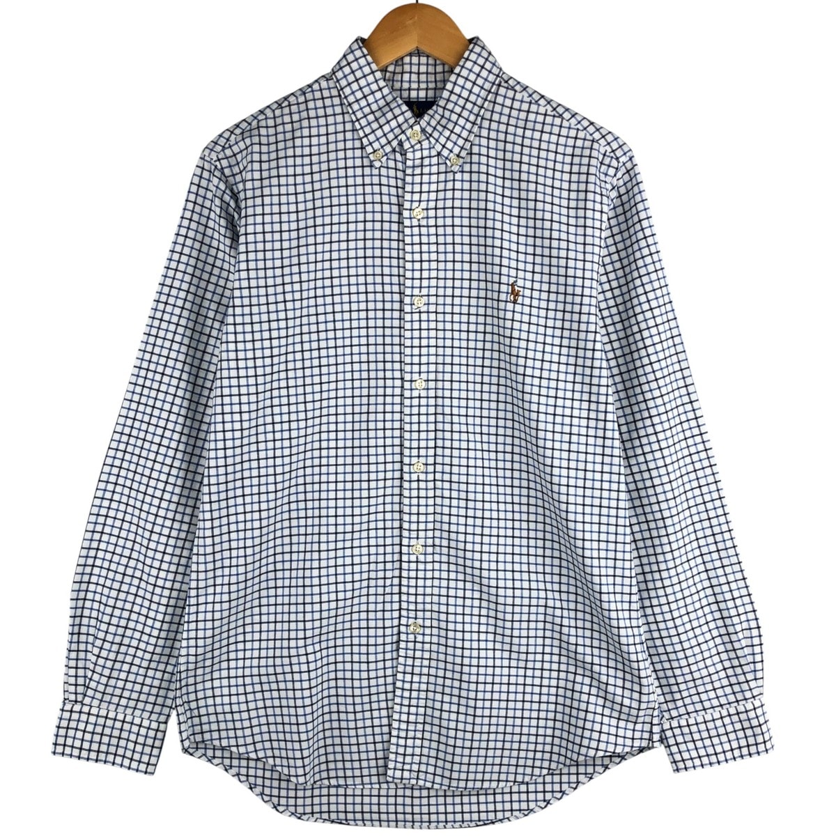 古着 ラルフローレン Ralph Lauren CUSTOM FIT 長袖 ボタンダウンチェックシャツ メンズM相当/eaa590974