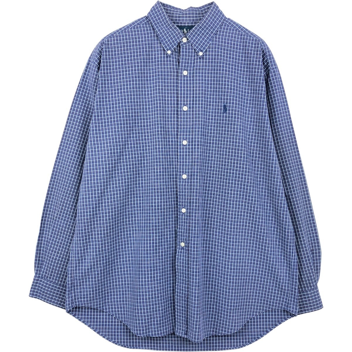 古着 ラルフローレン Ralph Lauren BLAKE 長袖 ボタンダウンチェックシャツ メンズL相当/eaa659344