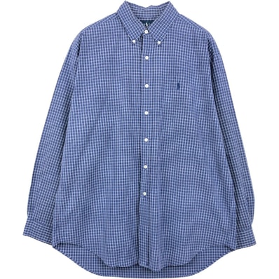 古着 ラルフローレン Ralph Lauren BLAKE 長袖 ボタンダウンチェックシャツ メンズL相当/eaa659344