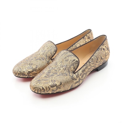 クリスチャンルブタン Christian Louboutin オペラシューズ 靴 ファブリック レディース ゴールド系 / ブラック系 【中古】