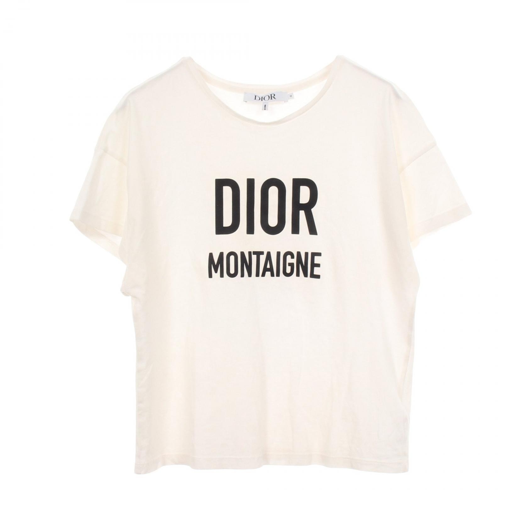 ディオール Dior ロゴプリント キッズ 半袖Tシャツ 衣料品 トップス コットン レディース ホワイト系 ZWBM13TEES 【中古】