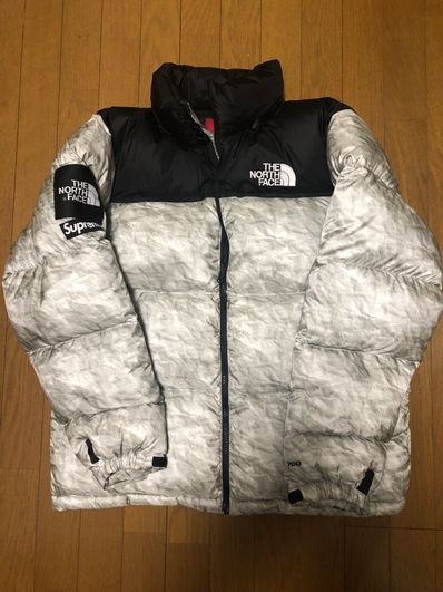 Supreme x The North Face Nuptse Jacket "White Paper Print"