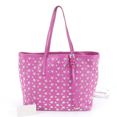 ■美品 ジミーチュウサシャ スター スタッズトート バッグ レザー